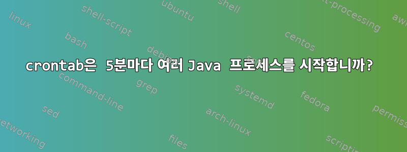 crontab은 5분마다 여러 Java 프로세스를 시작합니까?