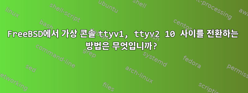 FreeBSD에서 가상 콘솔 ttyv1, ttyv2 10 사이를 전환하는 방법은 무엇입니까?