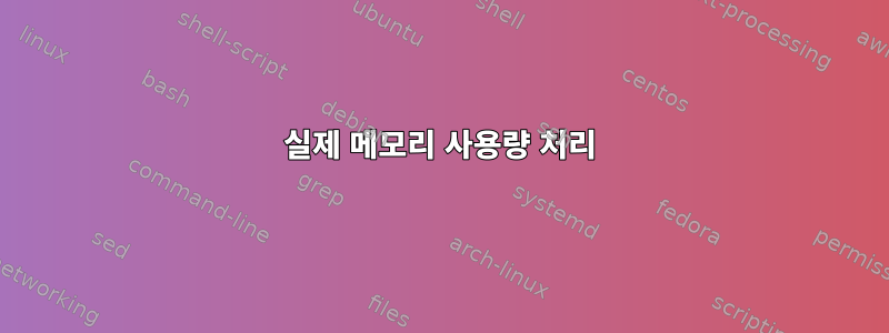 실제 메모리 사용량 처리