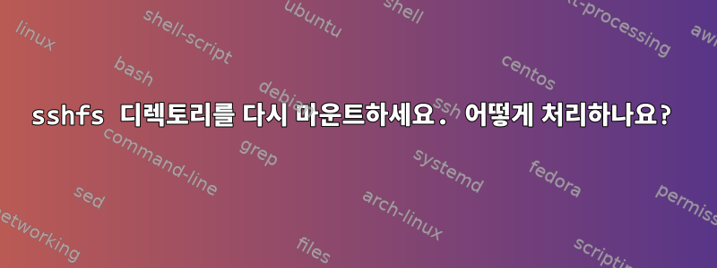 sshfs 디렉토리를 다시 마운트하세요. 어떻게 처리하나요?