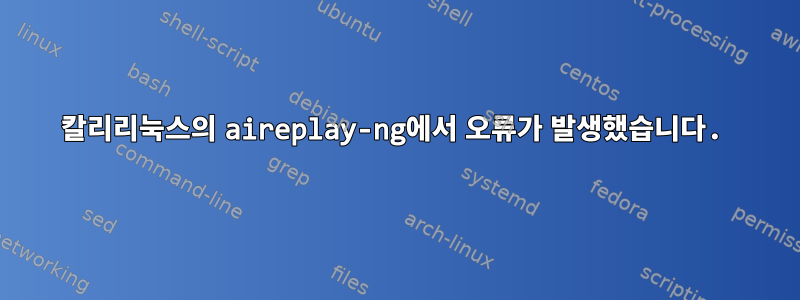 칼리리눅스의 aireplay-ng에서 오류가 발생했습니다.