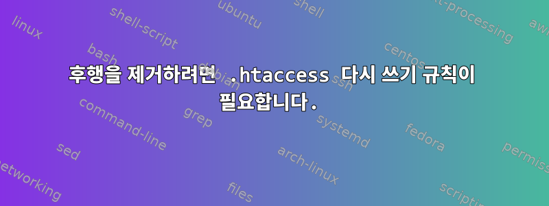 후행을 제거하려면 .htaccess 다시 쓰기 규칙이 필요합니다.