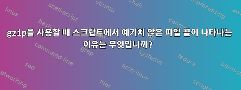 gzip을 사용할 때 스크립트에서 예기치 않은 파일 끝이 나타나는 이유는 무엇입니까?