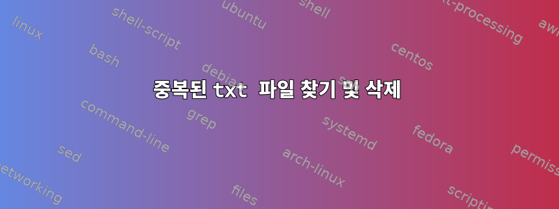 중복된 txt 파일 찾기 및 삭제