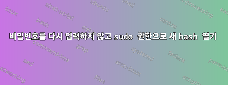 비밀번호를 다시 입력하지 않고 sudo 권한으로 새 bash 열기