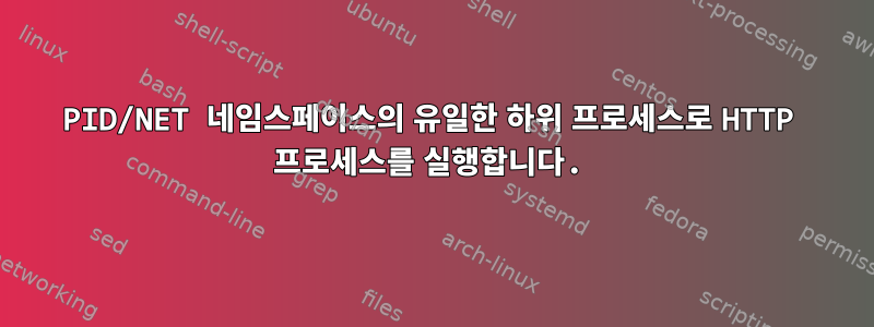 PID/NET 네임스페이스의 유일한 하위 프로세스로 HTTP 프로세스를 실행합니다.