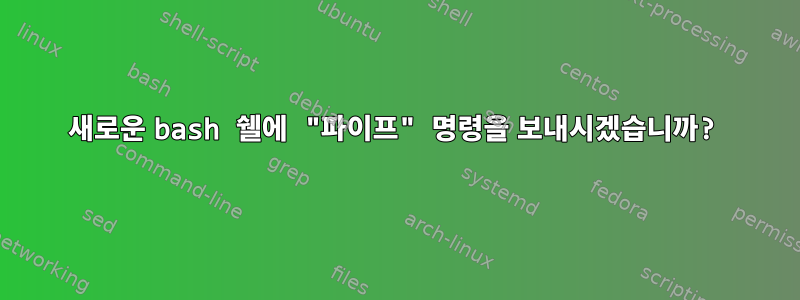 새로운 bash 쉘에 "파이프" 명령을 보내시겠습니까?