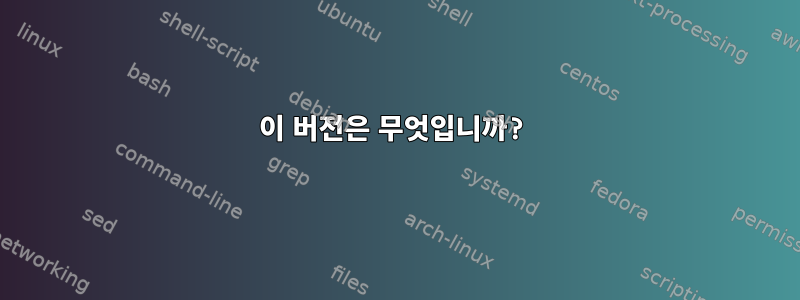 이 버전은 무엇입니까?