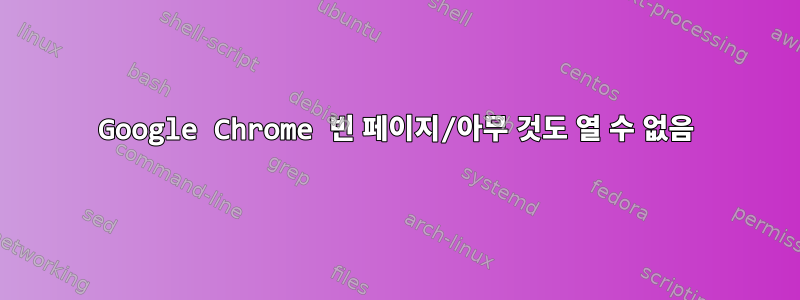 Google Chrome 빈 페이지/아무 것도 열 수 없음