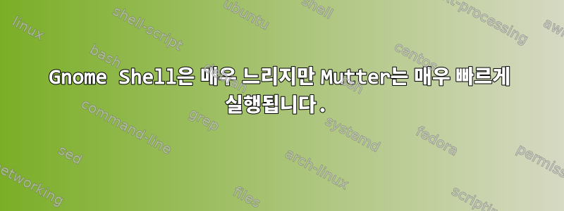 Gnome Shell은 매우 느리지만 Mutter는 매우 빠르게 실행됩니다.