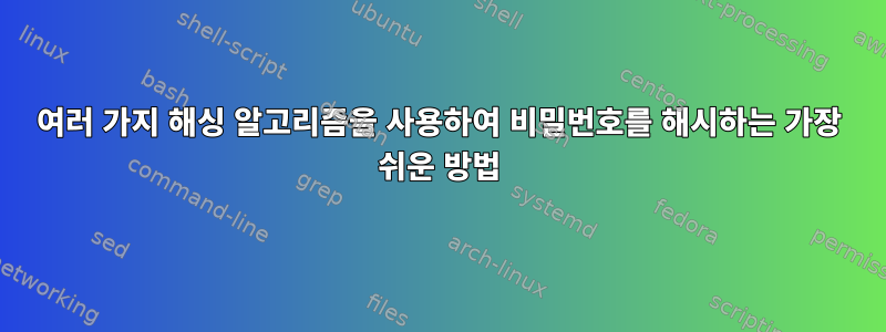 여러 가지 해싱 알고리즘을 사용하여 비밀번호를 해시하는 가장 쉬운 방법