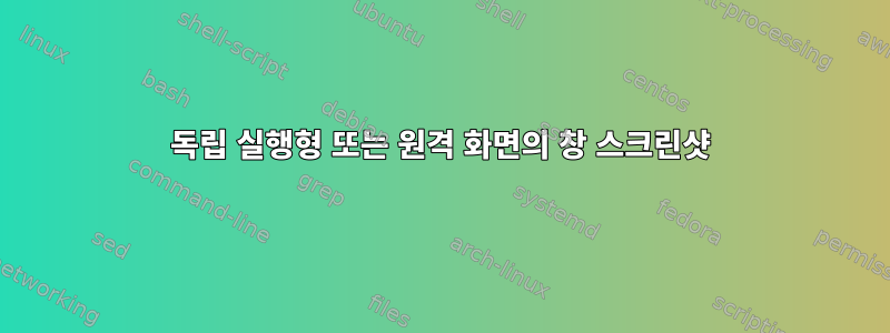 독립 실행형 또는 원격 화면의 창 스크린샷