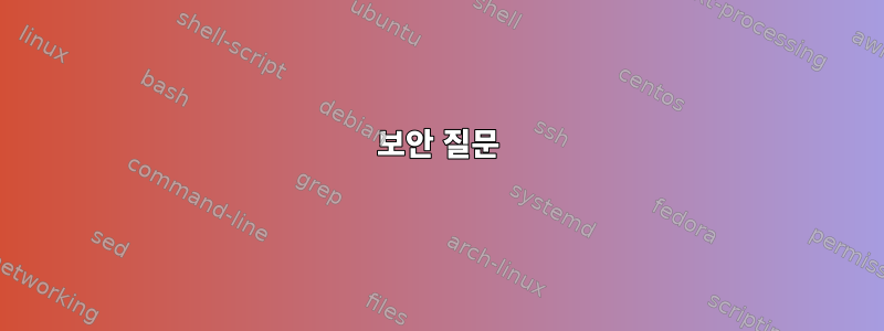 보안 질문