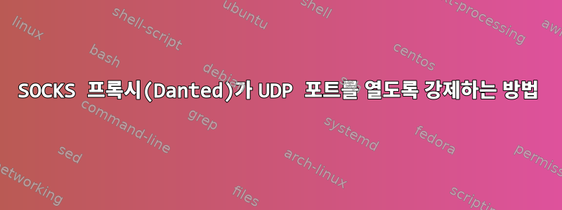 SOCKS 프록시(Danted)가 UDP 포트를 열도록 강제하는 방법