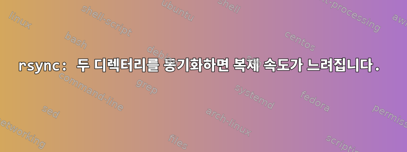 rsync: 두 디렉터리를 동기화하면 복제 속도가 느려집니다.