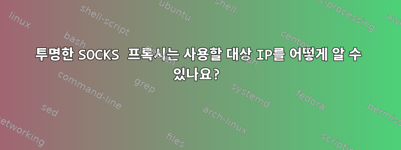 투명한 SOCKS 프록시는 사용할 대상 IP를 어떻게 알 수 있나요?