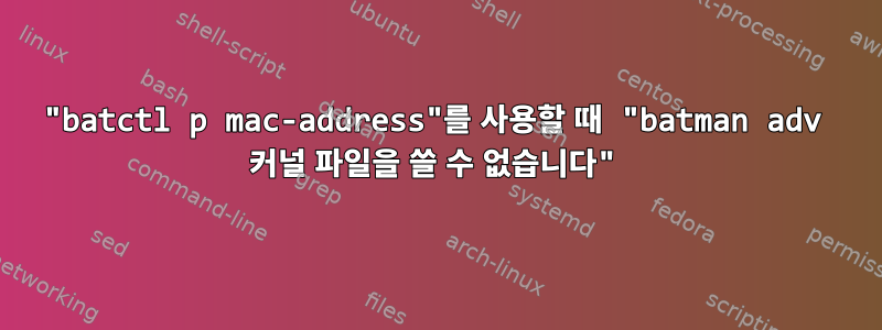 "batctl p mac-address"를 사용할 때 "batman adv 커널 파일을 쓸 수 없습니다"