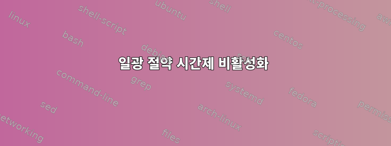 일광 절약 시간제 비활성화