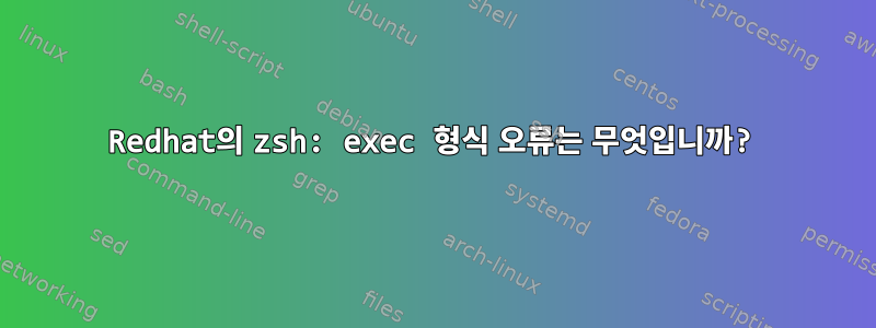 Redhat의 zsh: exec 형식 오류는 무엇입니까?