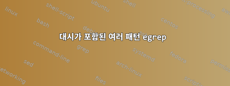 대시가 포함된 여러 패턴 egrep