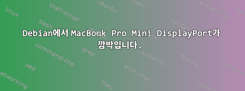 Debian에서 MacBook Pro Mini DisplayPort가 깜박입니다.