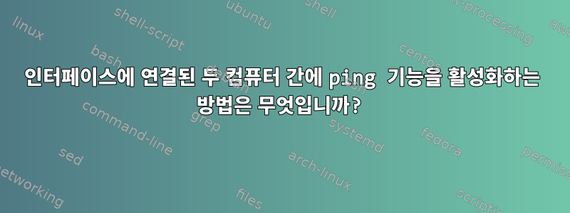 인터페이스에 연결된 두 컴퓨터 간에 ping 기능을 활성화하는 방법은 무엇입니까?