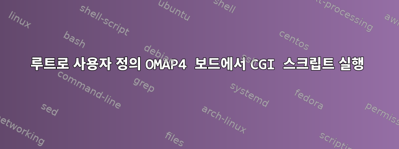 루트로 사용자 정의 OMAP4 보드에서 CGI 스크립트 실행