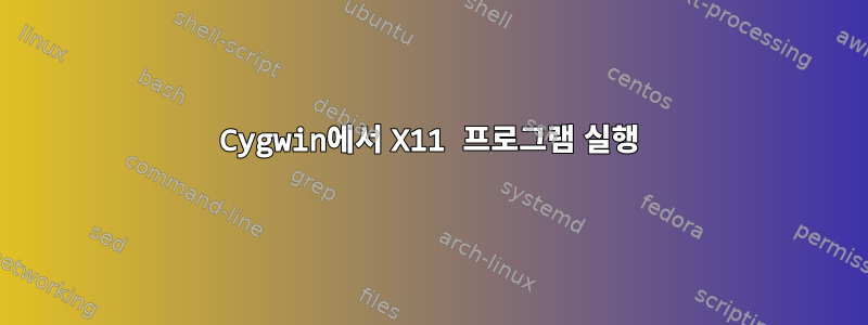 Cygwin에서 X11 프로그램 실행