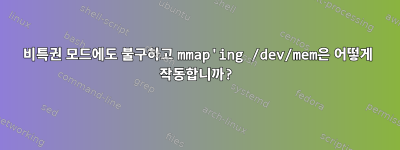 비특권 모드에도 불구하고 mmap'ing /dev/mem은 어떻게 작동합니까?