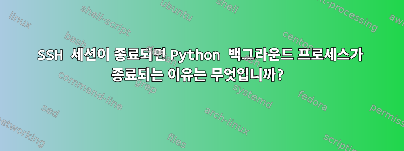 SSH 세션이 종료되면 Python 백그라운드 프로세스가 종료되는 이유는 무엇입니까?