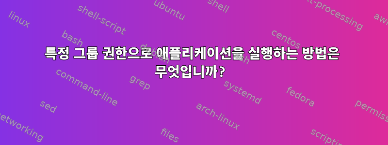 특정 그룹 권한으로 애플리케이션을 실행하는 방법은 무엇입니까?