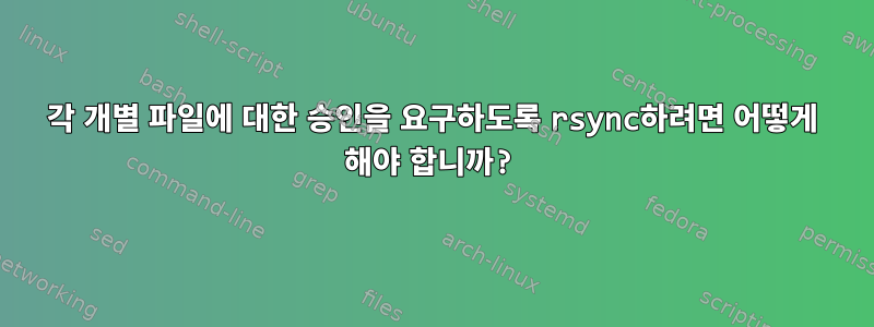 각 개별 파일에 대한 승인을 요구하도록 rsync하려면 어떻게 해야 합니까?