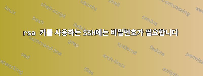 rsa 키를 사용하는 SSH에는 비밀번호가 필요합니다