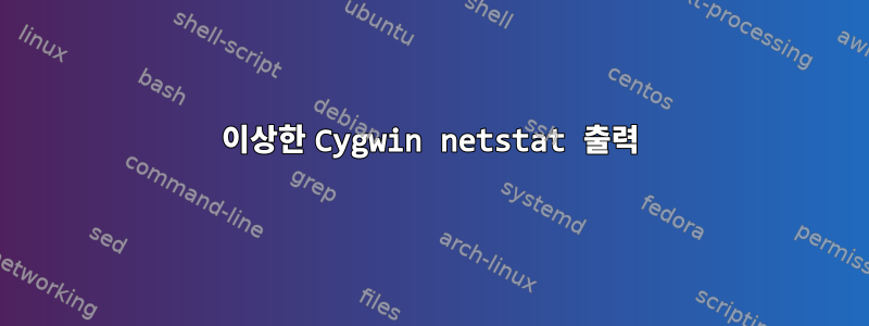 이상한 Cygwin netstat 출력