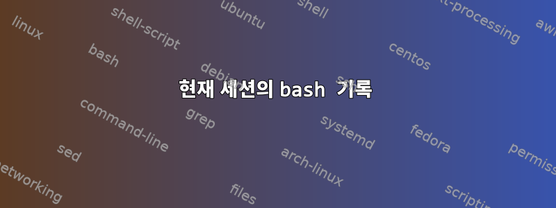 현재 세션의 bash 기록