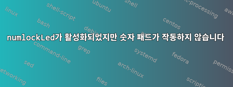 numlockLed가 활성화되었지만 숫자 패드가 작동하지 않습니다