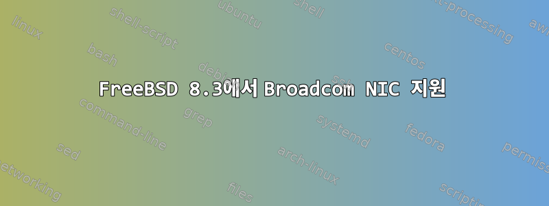 FreeBSD 8.3에서 Broadcom NIC 지원