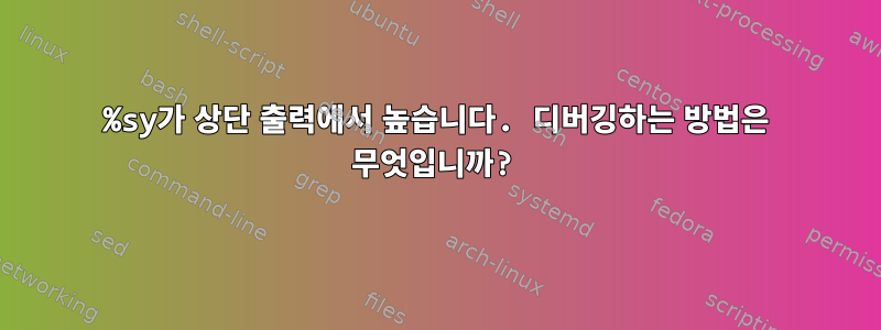 %sy가 상단 출력에서 ​​높습니다. 디버깅하는 방법은 무엇입니까?