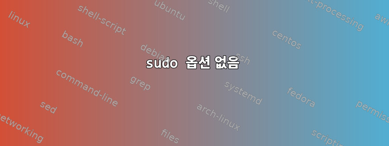 sudo 옵션 없음