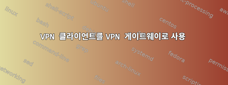 VPN 클라이언트를 VPN 게이트웨이로 사용