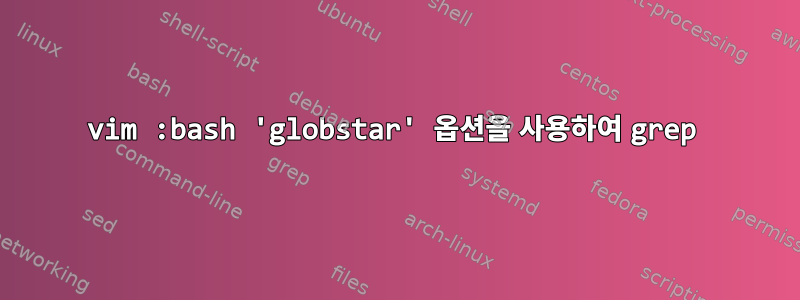 vim :bash 'globstar' 옵션을 사용하여 grep