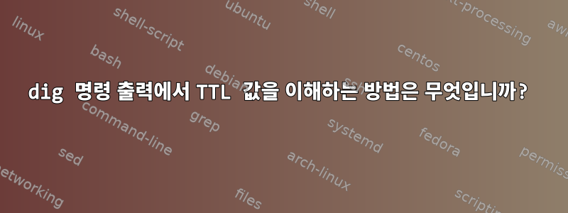 dig 명령 출력에서 ​​TTL 값을 이해하는 방법은 무엇입니까?