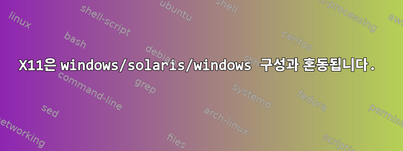 X11은 windows/solaris/windows 구성과 혼동됩니다.