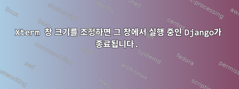 Xterm 창 크기를 조정하면 그 창에서 실행 중인 Django가 종료됩니다.