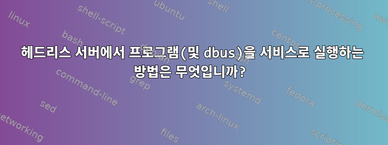 헤드리스 서버에서 프로그램(및 dbus)을 서비스로 실행하는 방법은 무엇입니까?