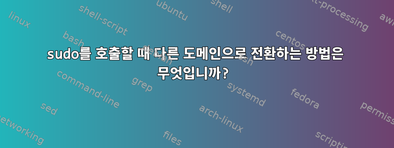 sudo를 호출할 때 다른 도메인으로 전환하는 방법은 무엇입니까?