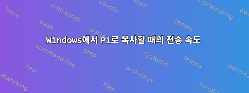 Windows에서 Pi로 복사할 때의 전송 속도