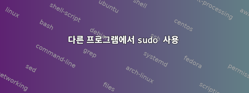 다른 프로그램에서 sudo 사용