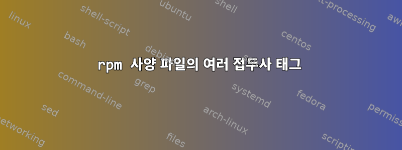 rpm 사양 파일의 여러 접두사 태그