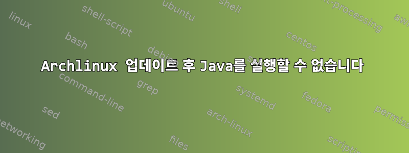 Archlinux 업데이트 후 Java를 실행할 수 없습니다